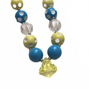🌿 Blue & Yellow Bubblegum Necklace NEW